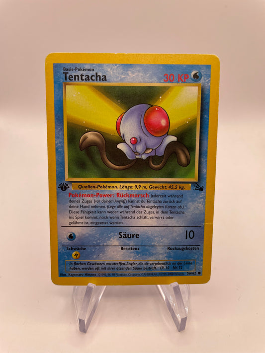 Pokemon Kart 1.Edition Fossil Tentacha 56/62 Deutsch