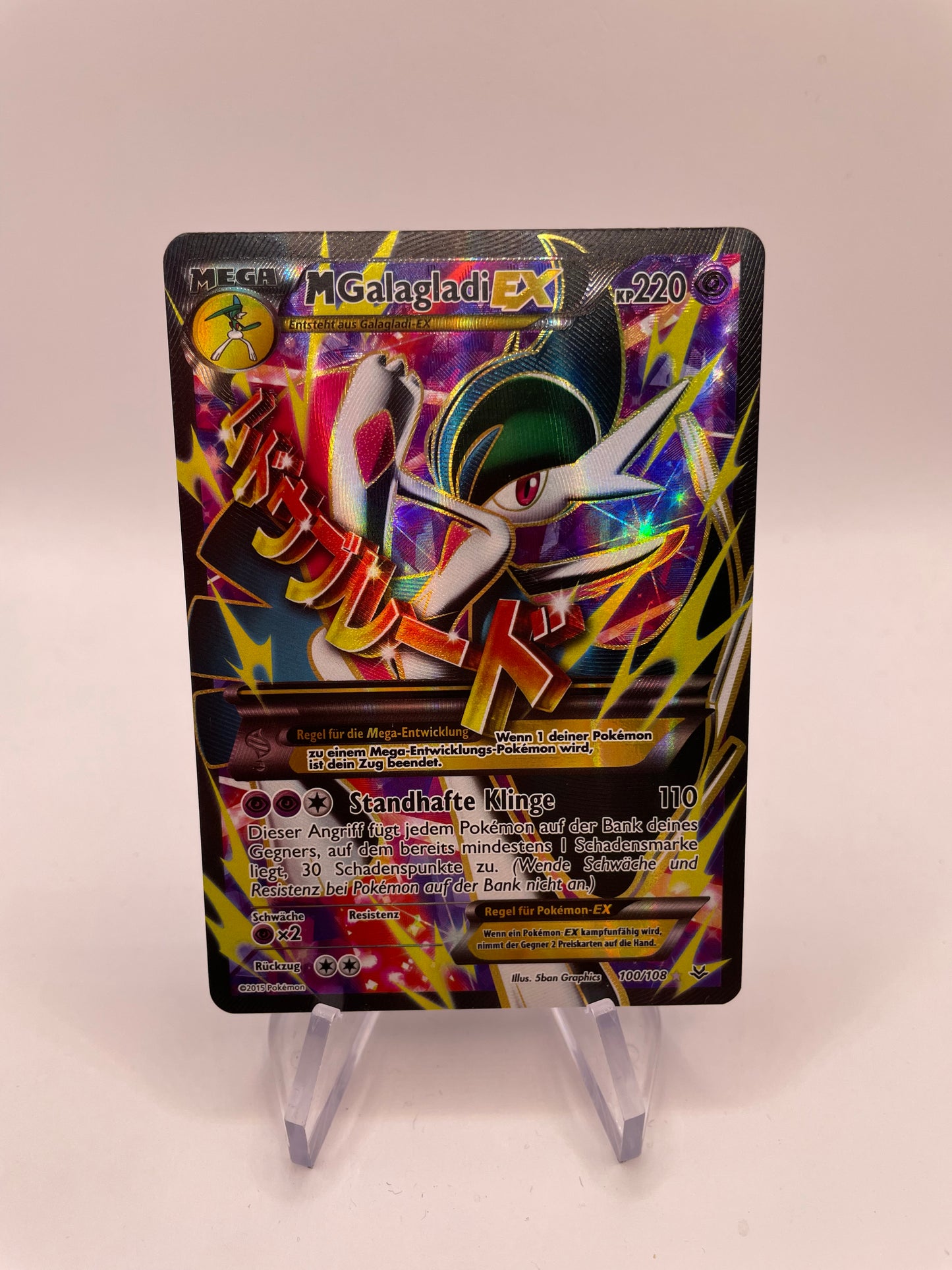 Pokemon Karte EX Mega Galagladi 100/108 Deutsch