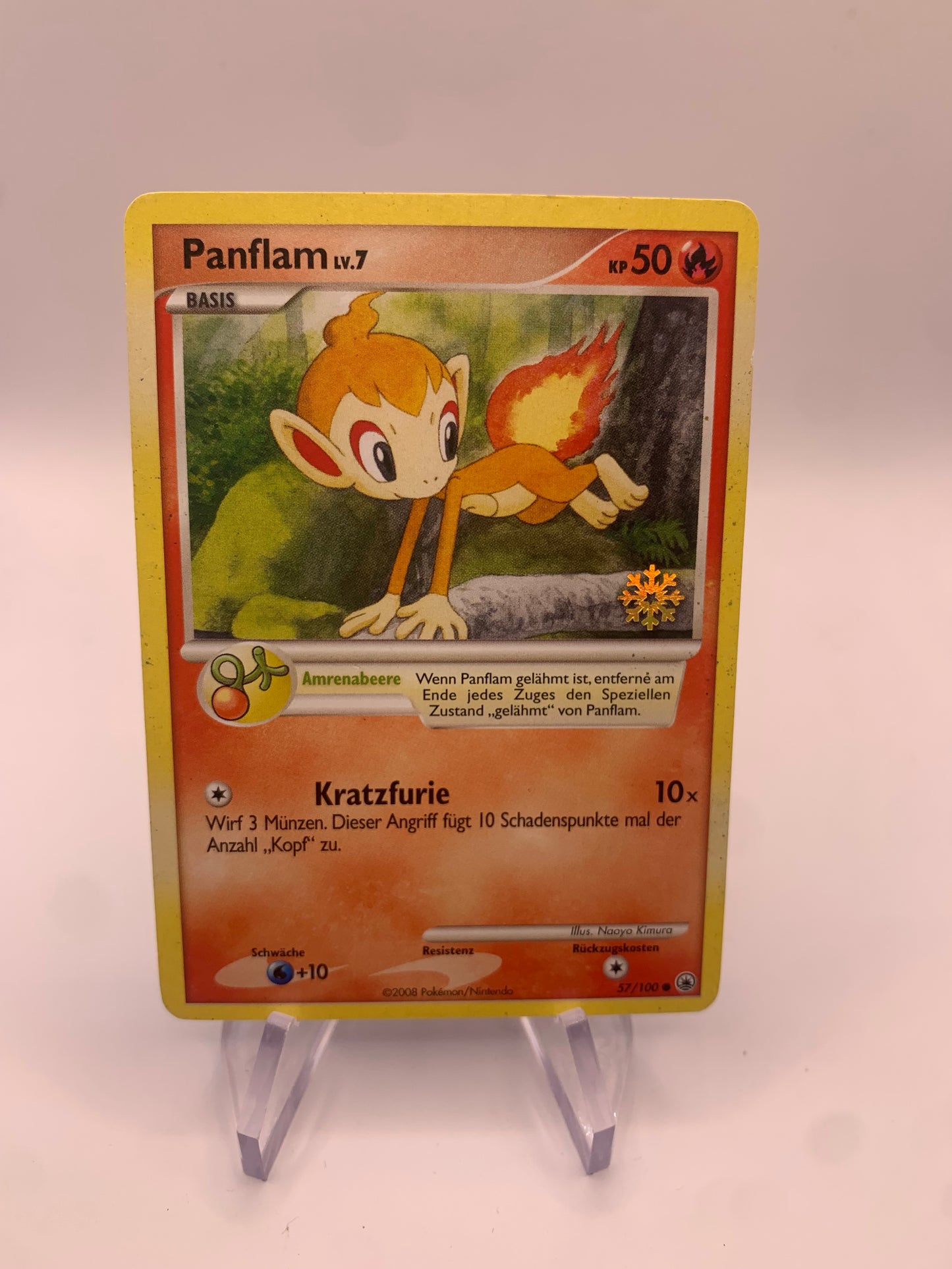 Pokemon Karte Snowflake Panflam 57/100 Deutsch