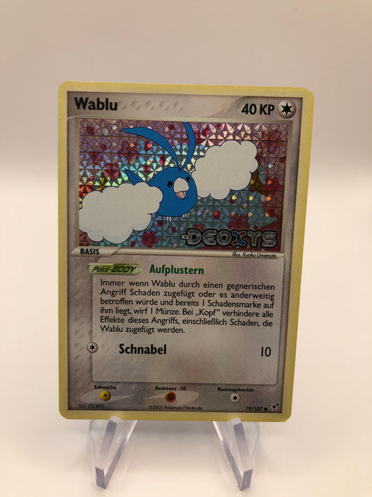 Pokemon Karte Revers Stamp Wablu 79/107 Deutsch