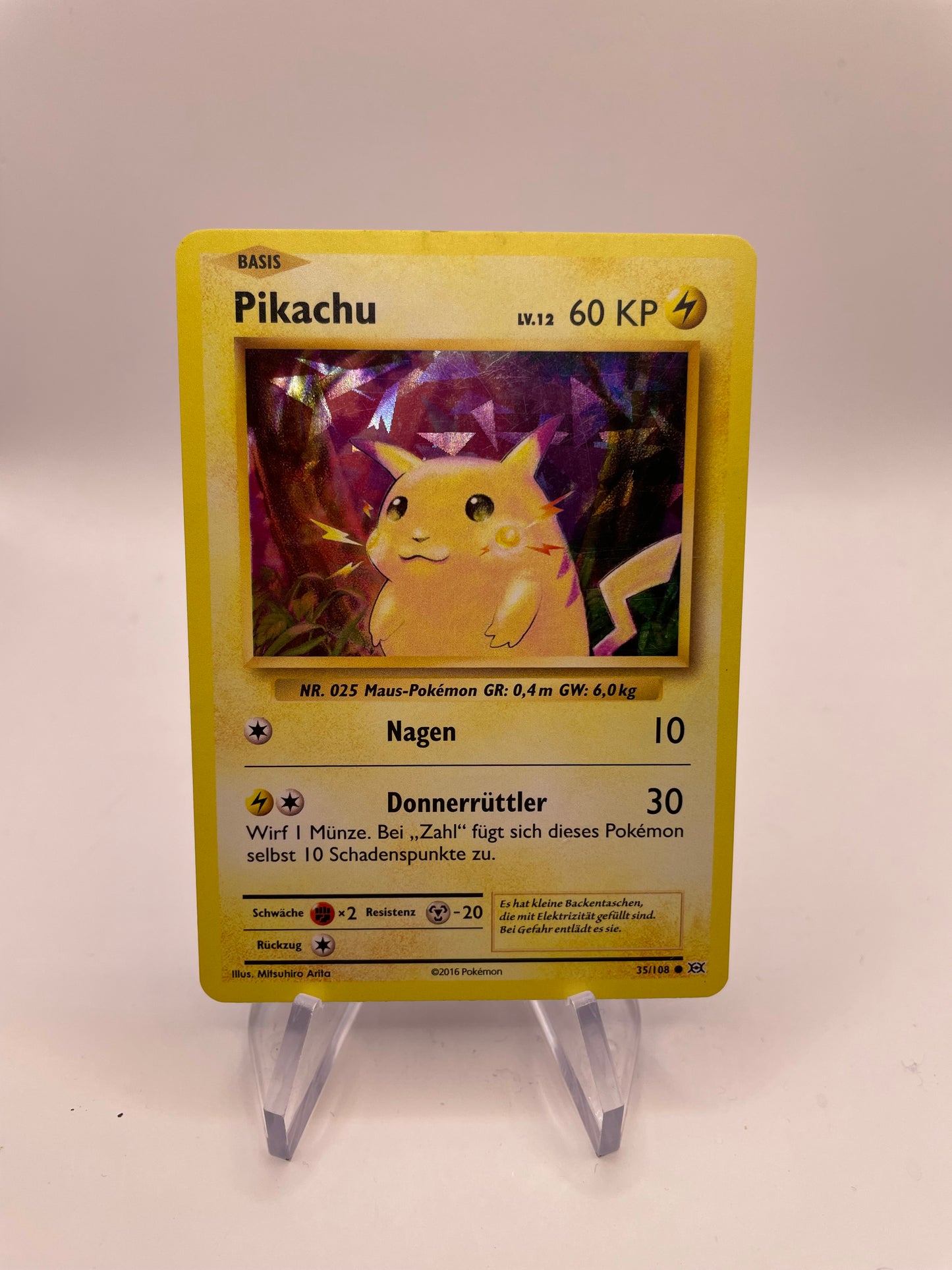 Pokemon Karte Holo Pikachu 35/108 Deutsch