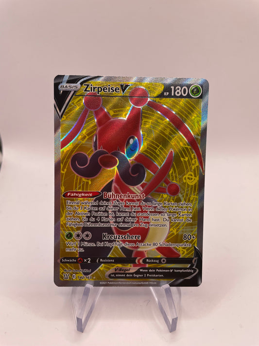 Pokemon Karte V Zirpeise 142/163 Deutsch