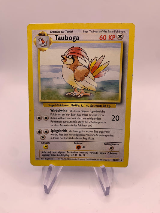 Pokemon Karte Tauboga 22/102 Base-Set Deutsch