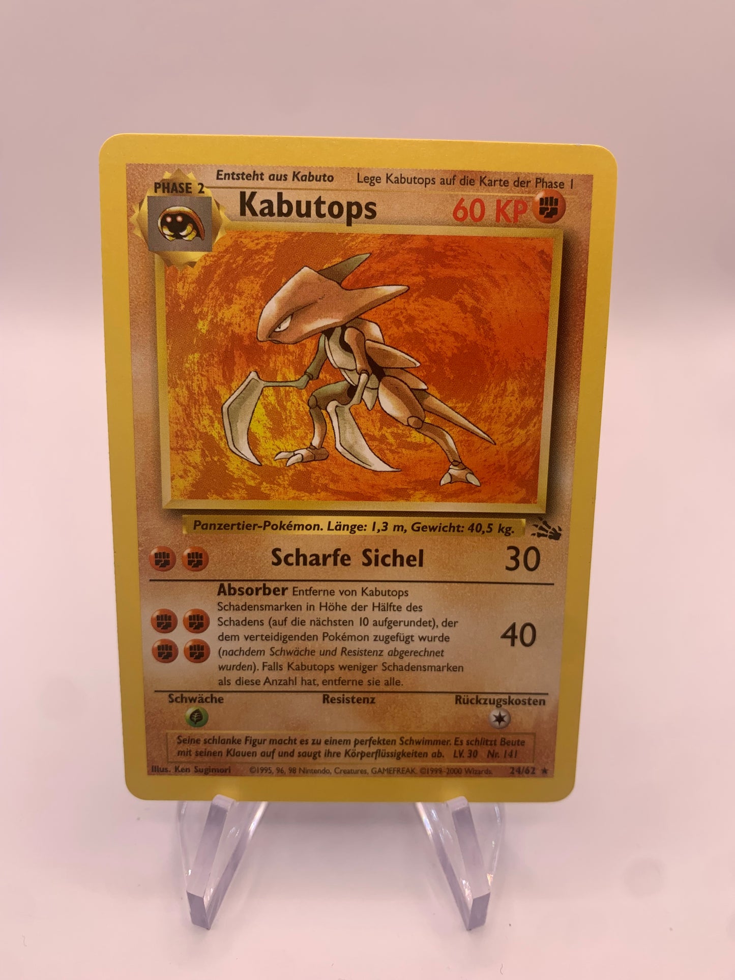 Pokemon Karte Fossil Kabutops 24/62 Deutsch