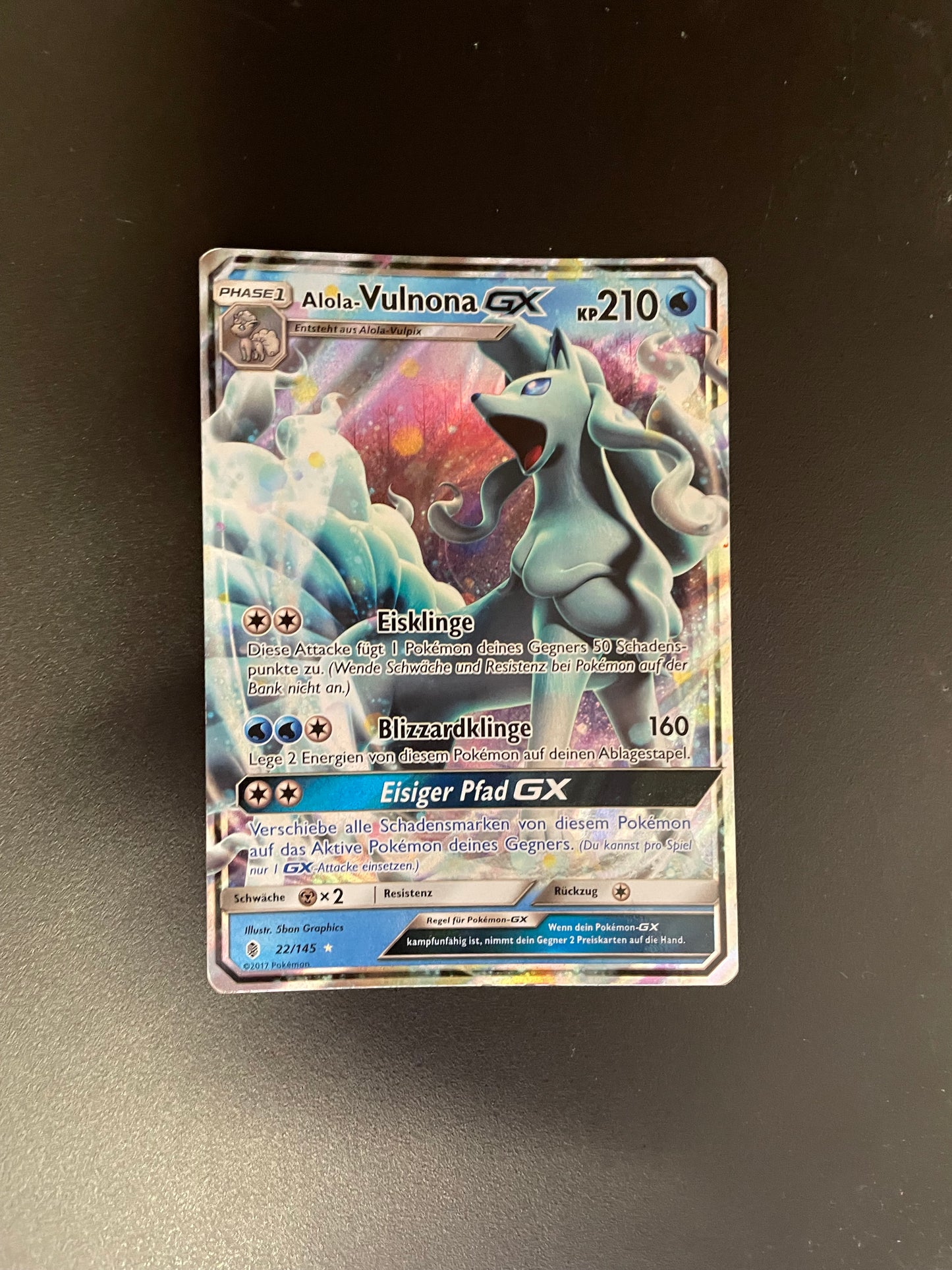 Pokemon Karte GX Vulnona 22/145 Deutsch