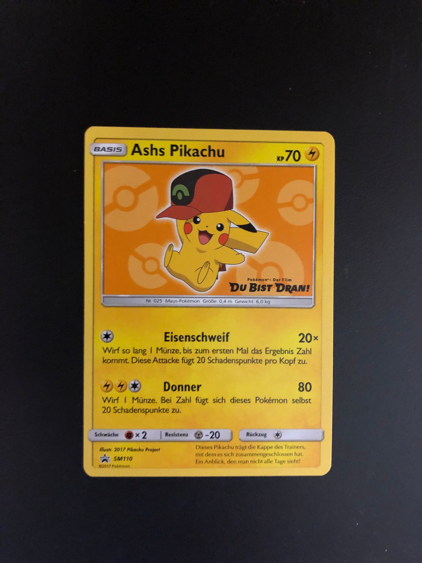 Pokemon Karte Promo Ashs Pikachu SM110 Deutsch