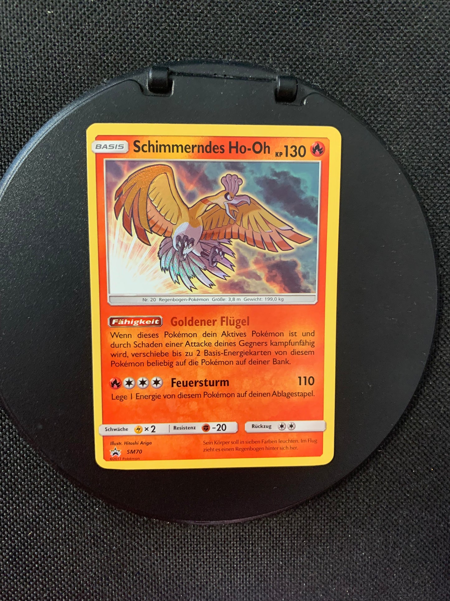 Pokemon Card Shiny Promo Shimmering Ho-oh SM70 German