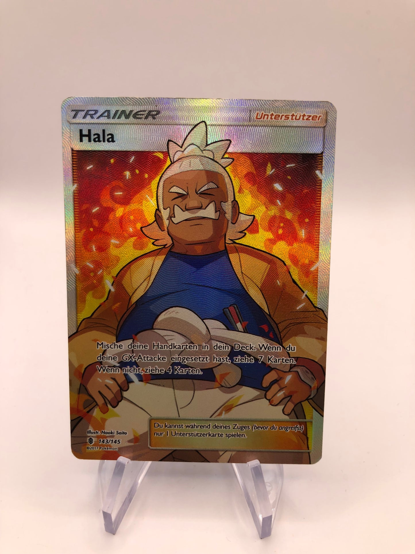 Pokemon Karte Trainer Hala 143/145 Deutsch