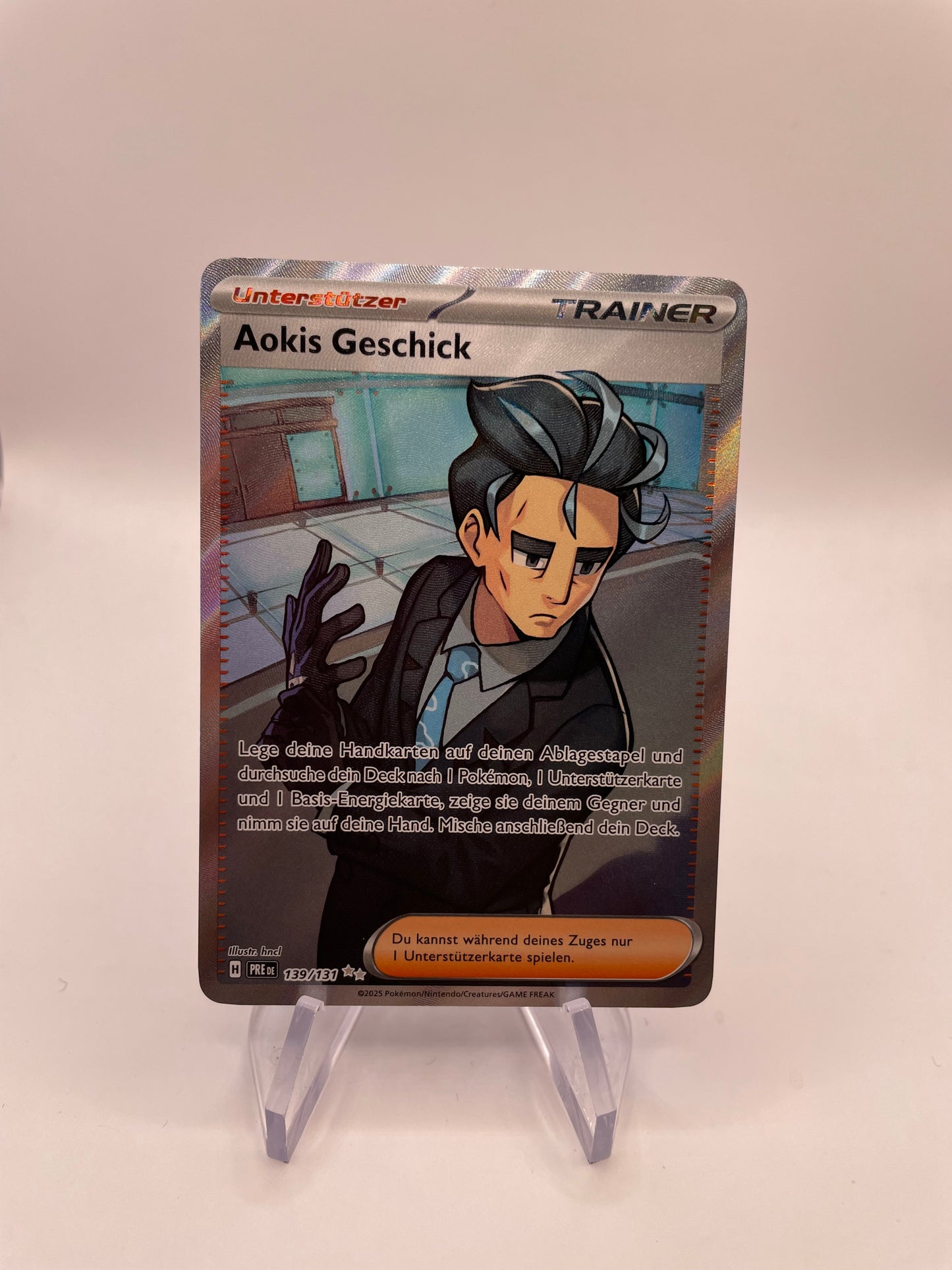 Pokemon Karte Trainer Aokis Geschick 139/131 Deutsch