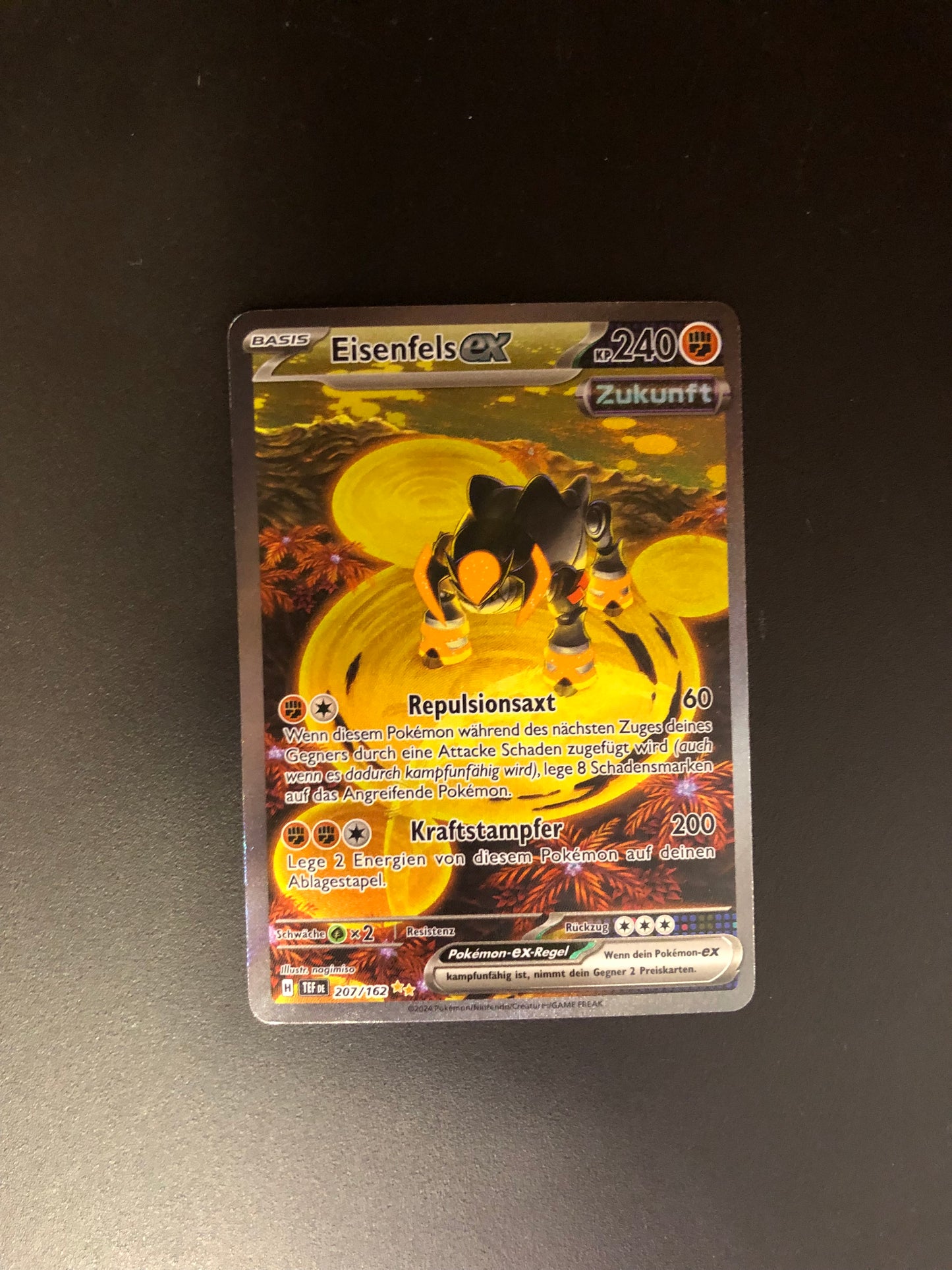 Pokemon Karte Alt-Art EX Eisenfels 207/162 Deutsch