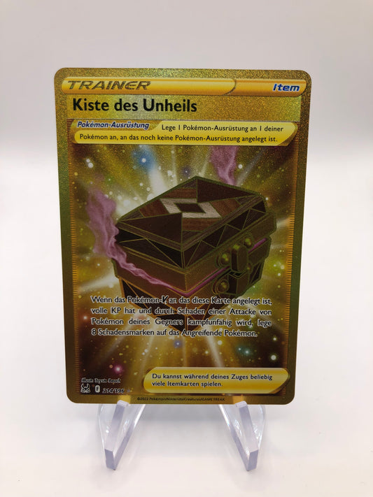 Pokemon Karte Gold Trainer Kiste des Unheils 214/196 Deutsch