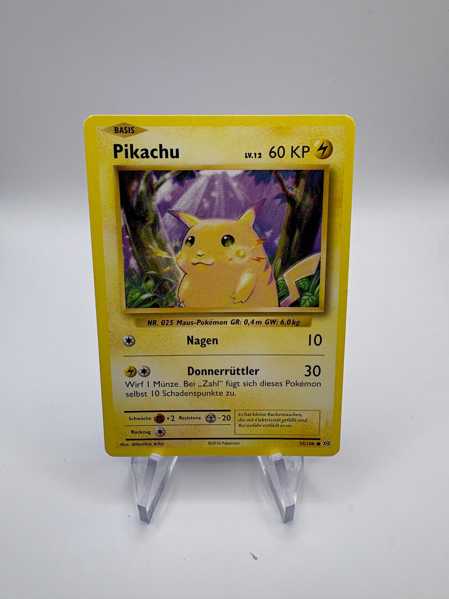 Pokemon Karte Pikachu 35/108 Deutsch
