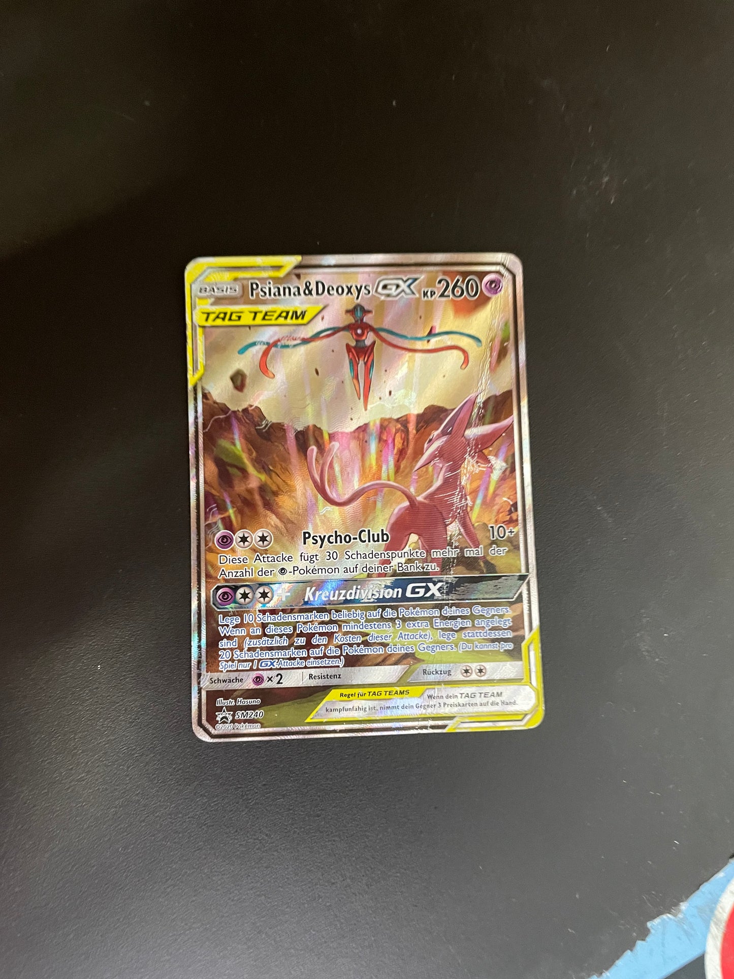 Pokémon Karte Psiana & Deoxys GX Tagteam  SM240 Deutsch