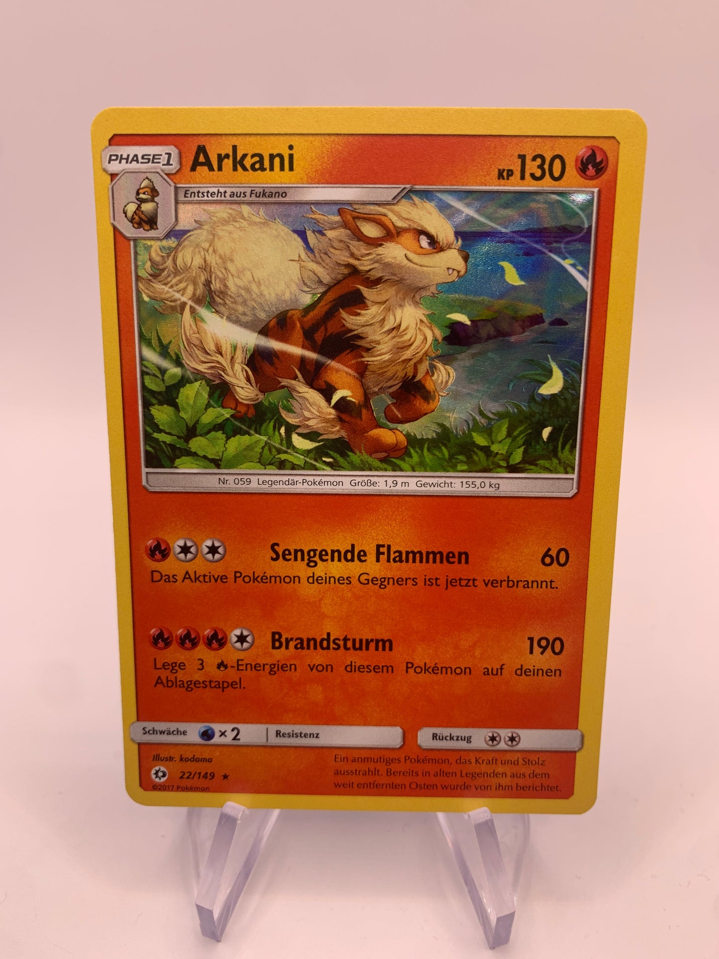 Pokemon Karte Holo Arkani 22/149 Deutsch