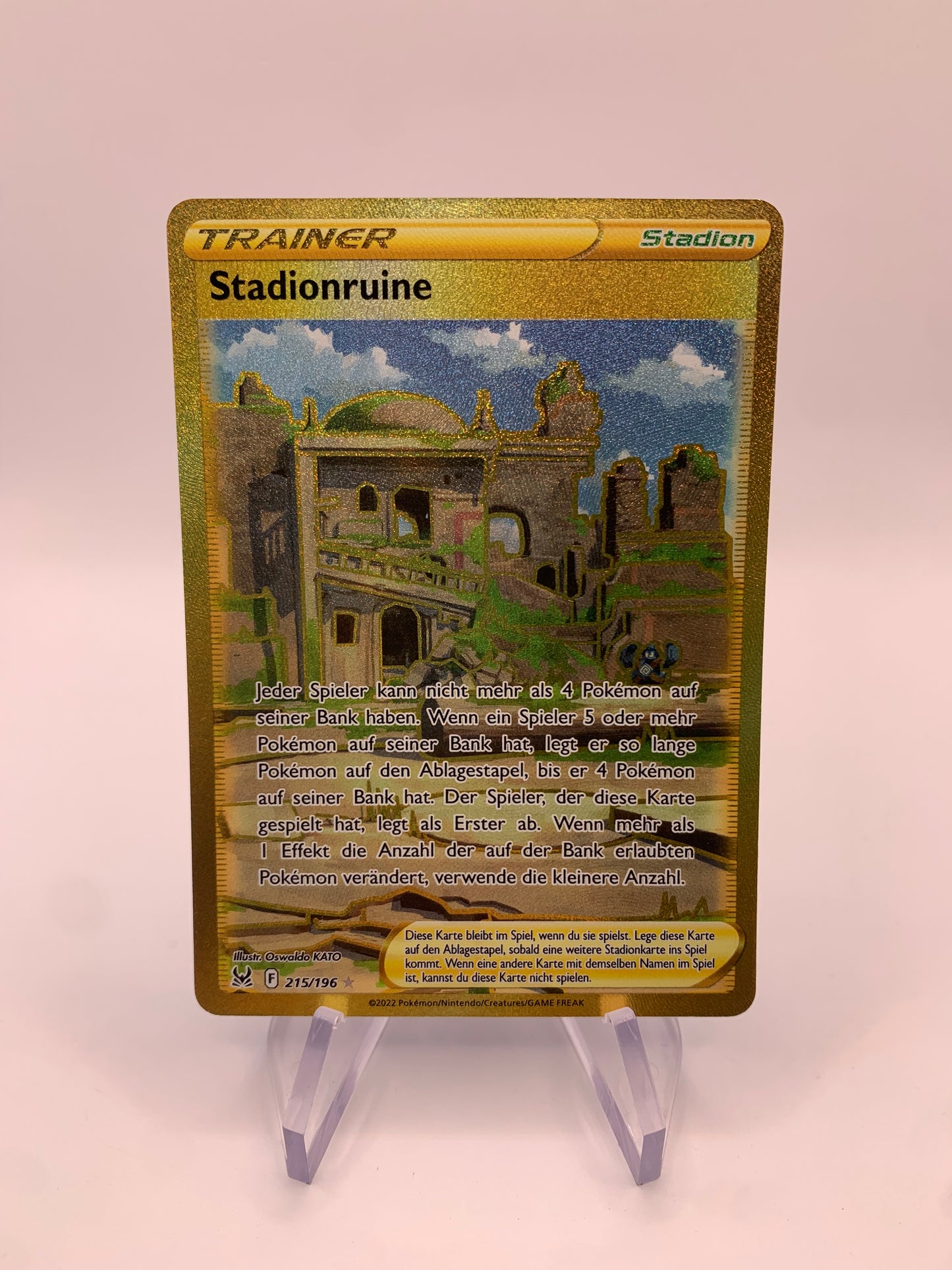 Pokemon Karte Trainer Gold Stadionruine 215/196 Deutsch