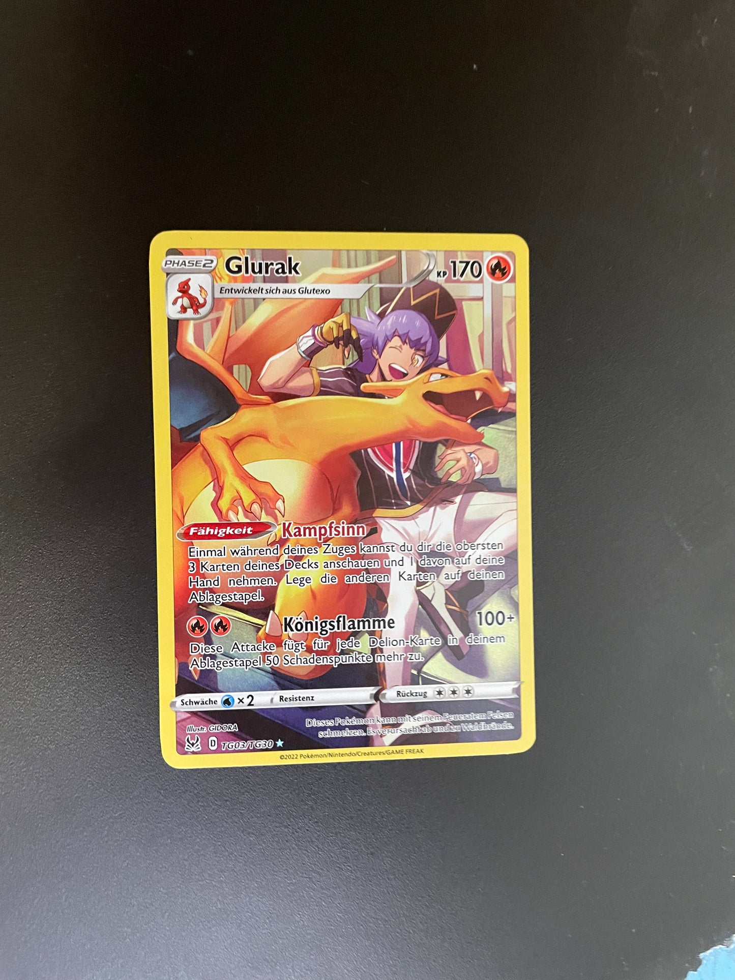 Pokemon Karte Art-Rare Glurak TG03/TG30 Deutsch