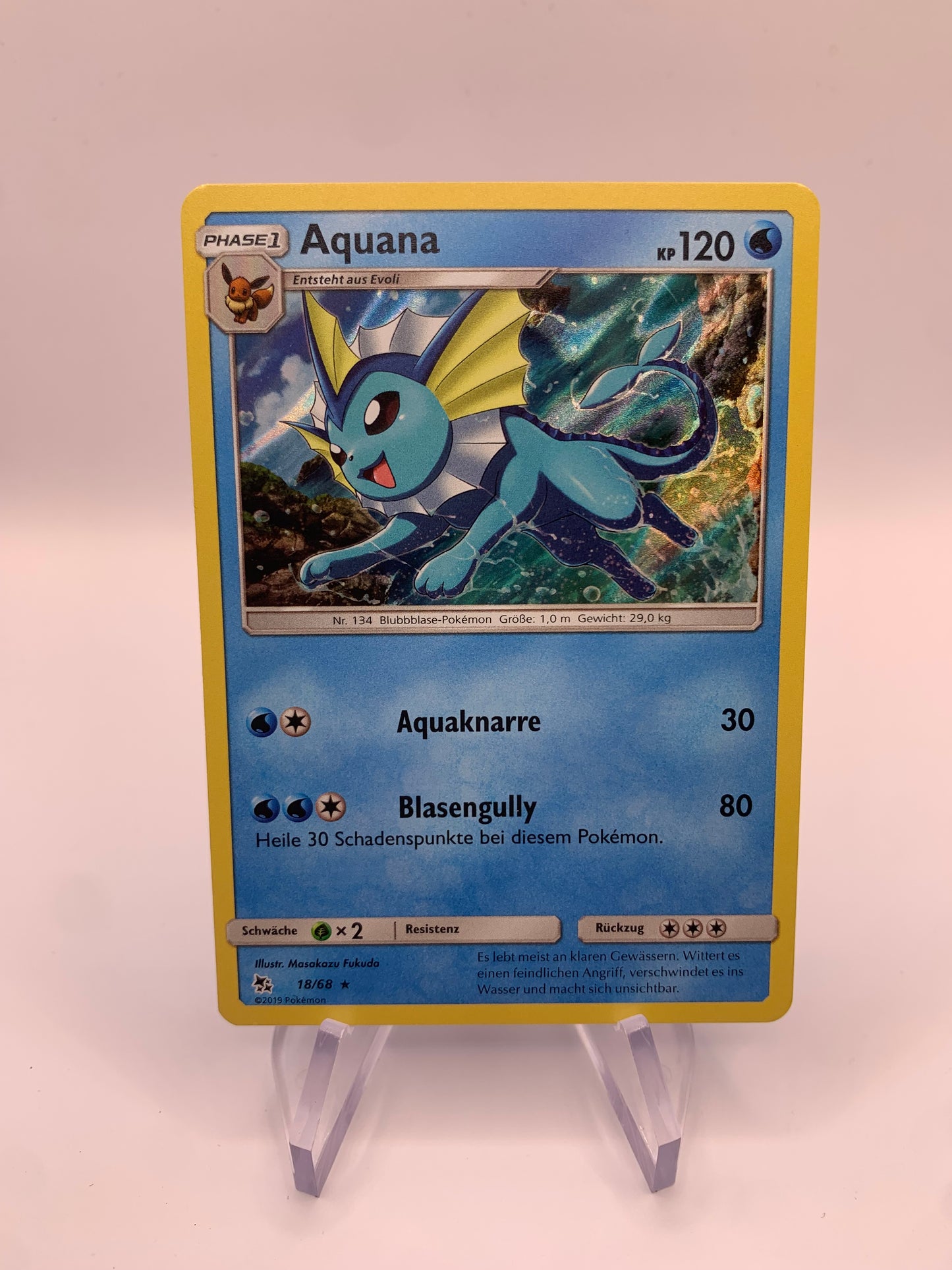 Pokemon Karte Holo Aquana 18/68 Deutsch