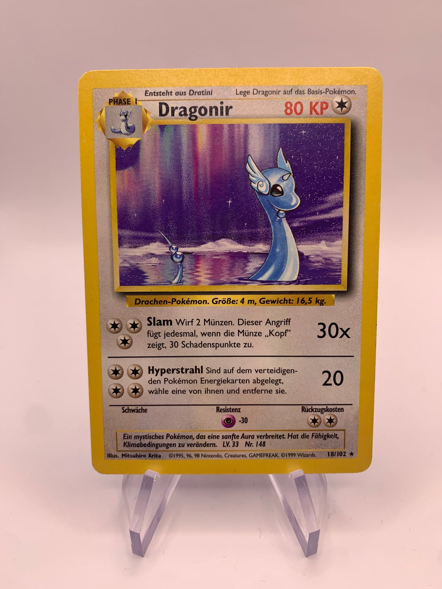 Pokemon Karte Dragonir 18/102 Base-Set Deutsch