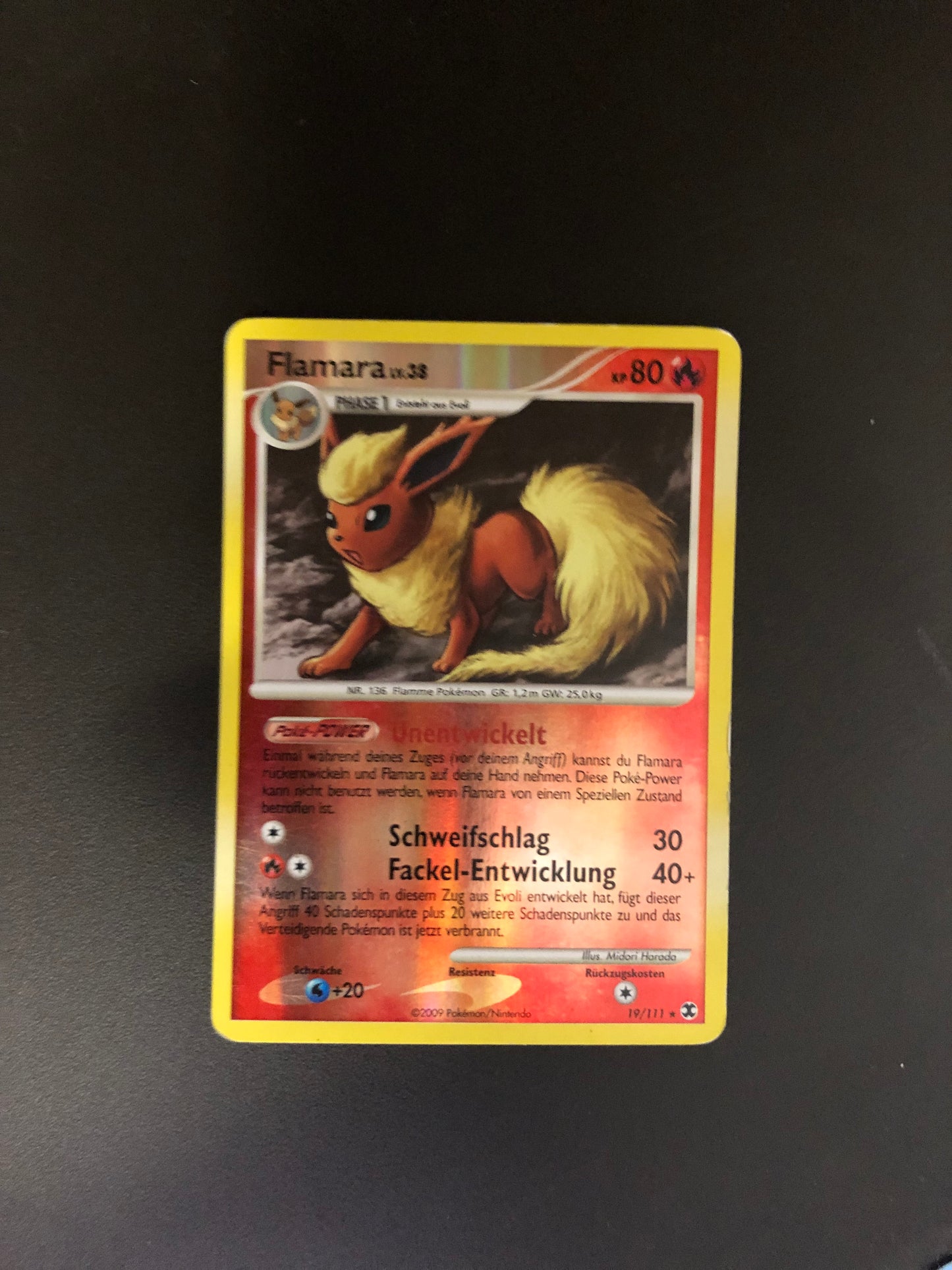 Pokemon Karte Revers Flamara 19/111 Deutsch