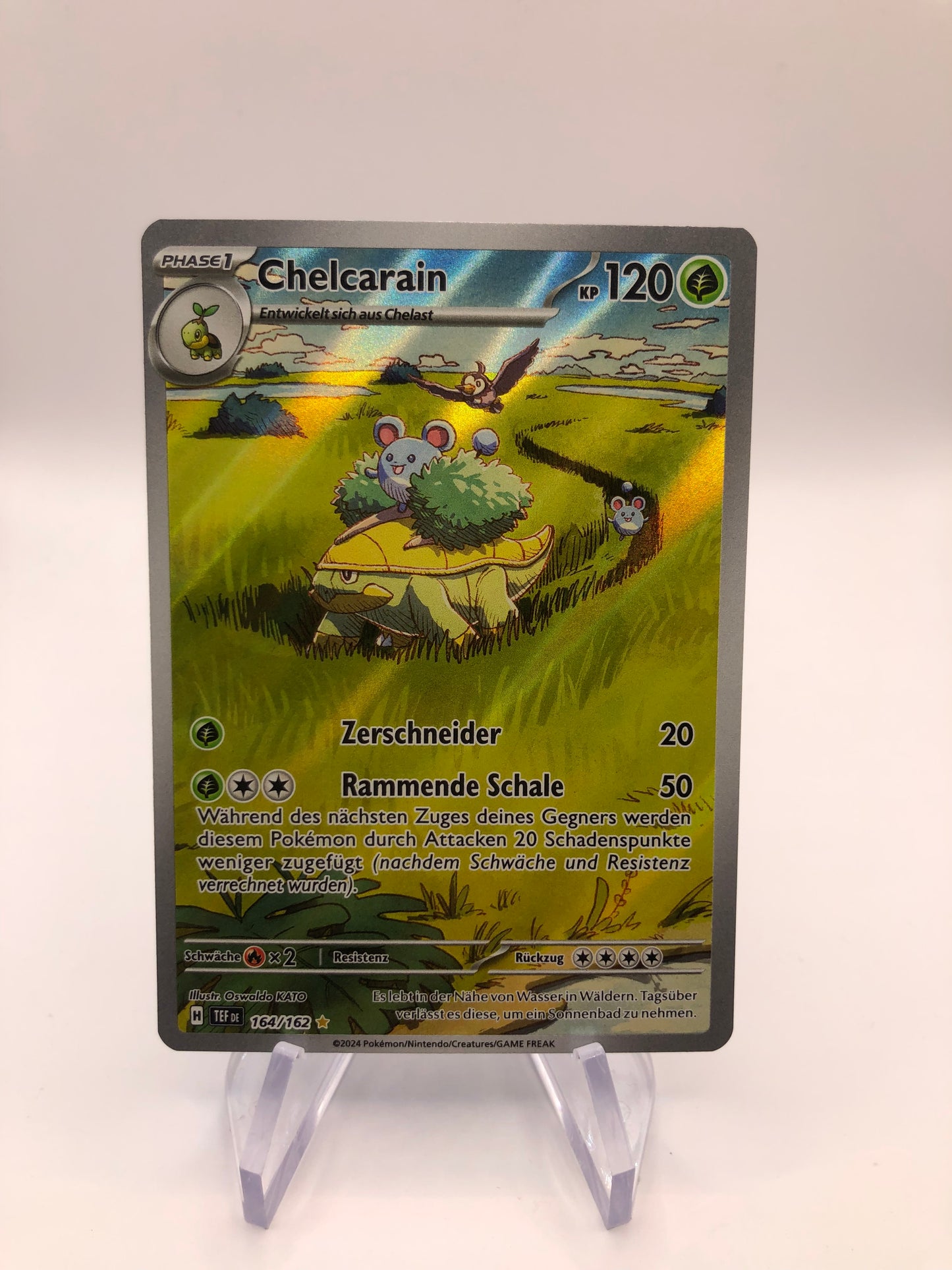 Pokemon Karte Art-Rare Chelcarain 164/162 Deutsch