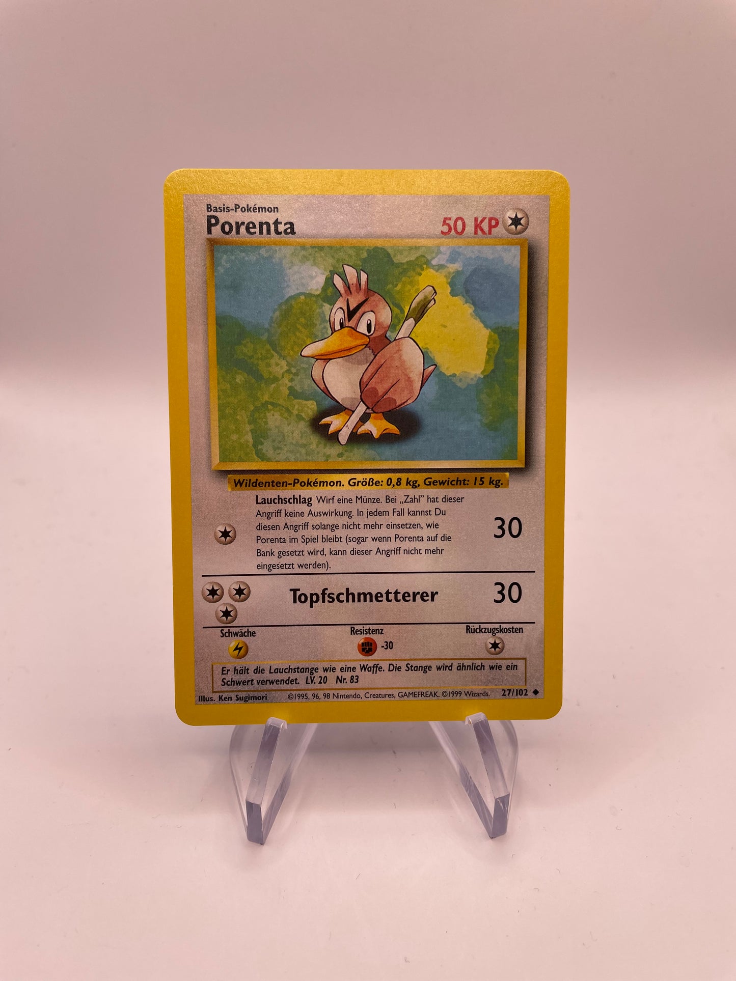 Pokemon Karte Base Set Porenta 27/102 Deutsch