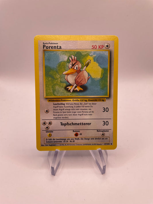 Pokemon Karte Base Set Porenta 27/102 Deutsch