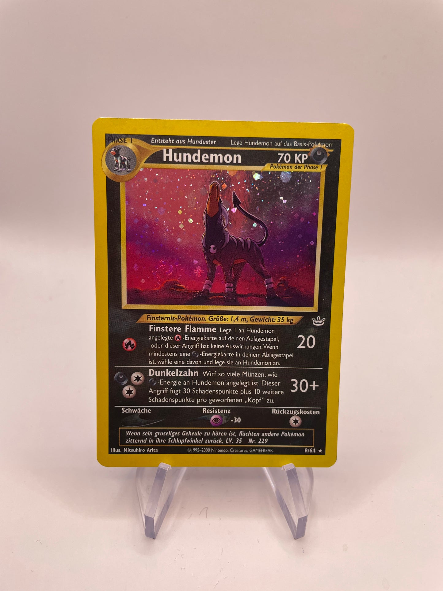 Pokemon Karte Holo Hundemon 8/64 Englisch