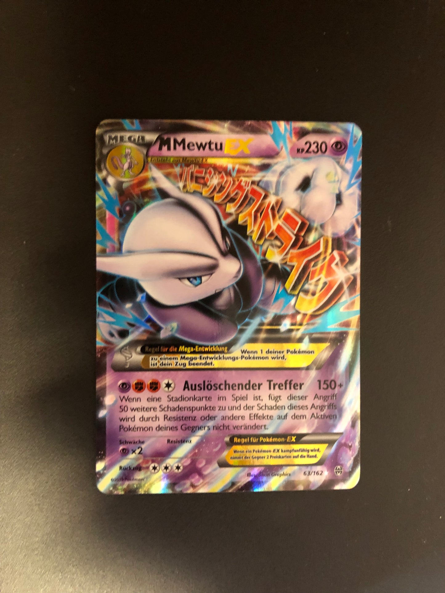 Pokemon Karte EX Mega Mewtu 63/162  Deutsch