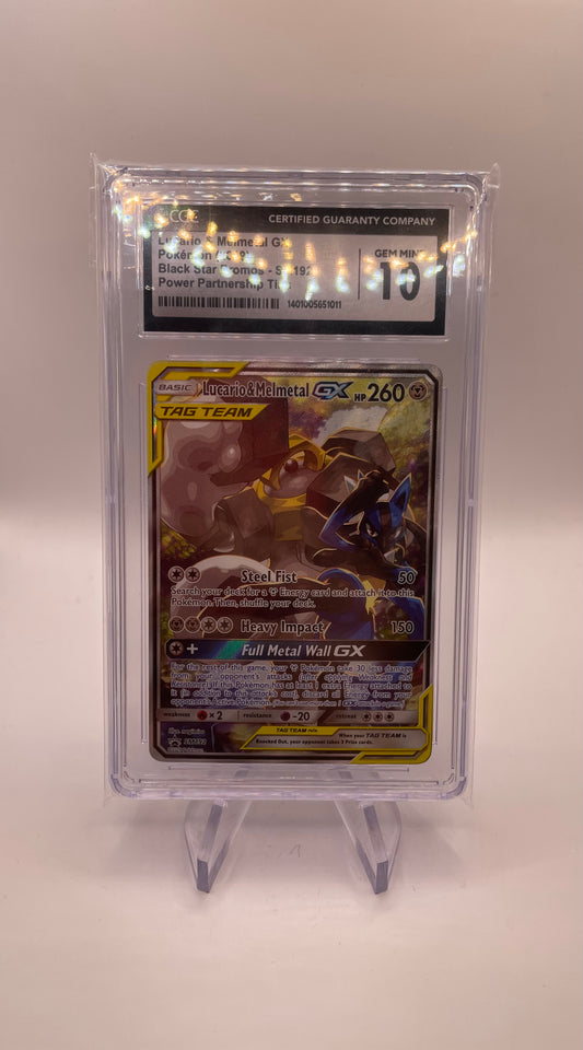 Pokemon Karte Tag Team Lucario und Melmetal SM192 CGC 10 Englisch