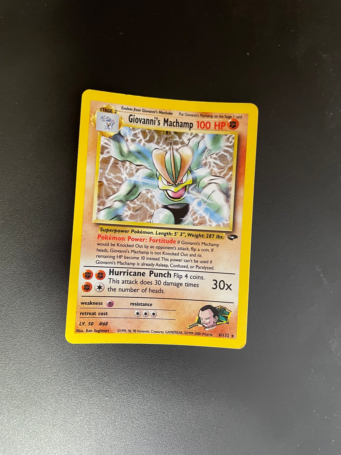 Pokemon Karte Holo Giovannis Machomei 6/132 Englisch