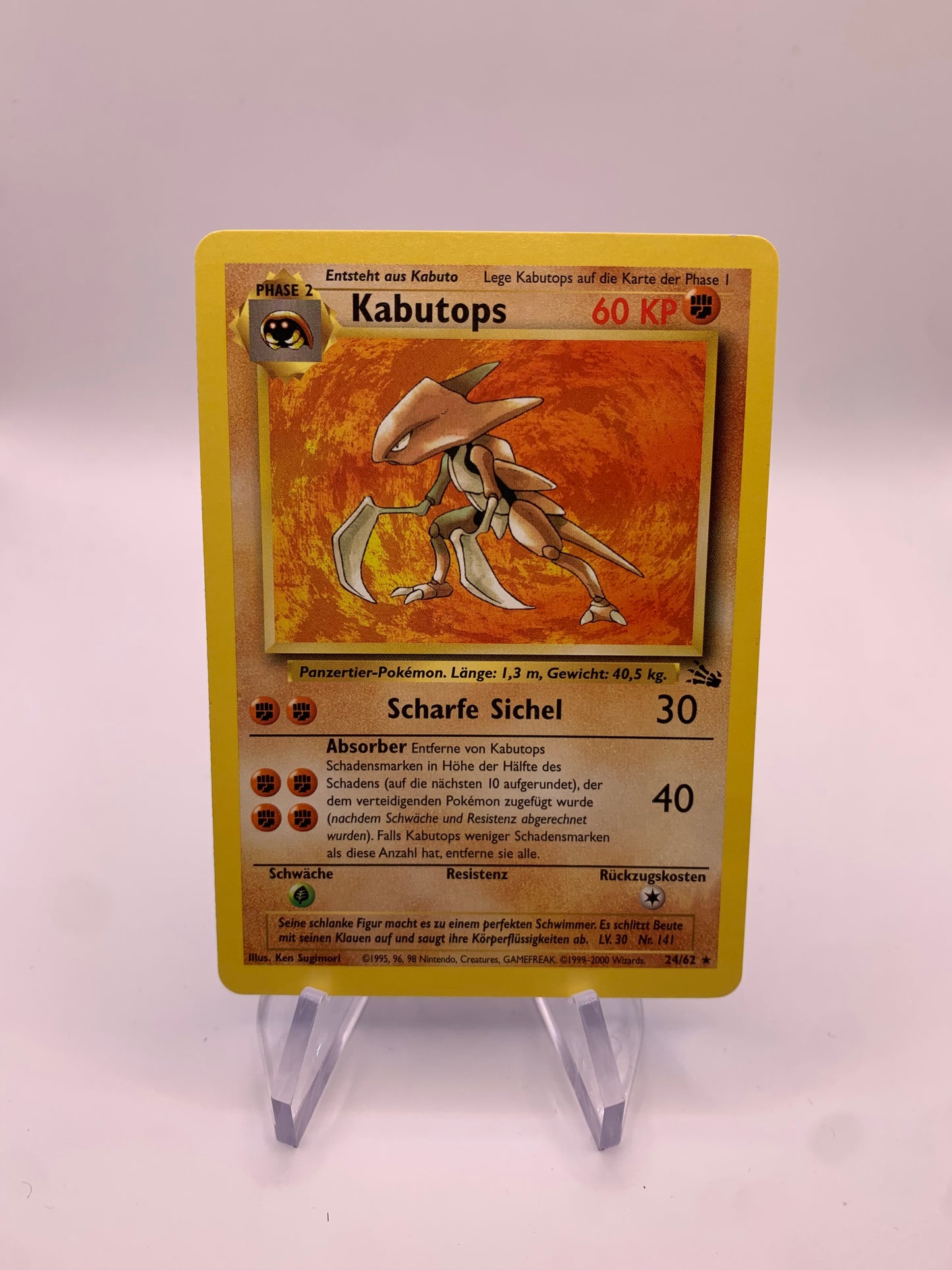 Pokemon Karte Fossil Kabutops 24/62 Deutsch