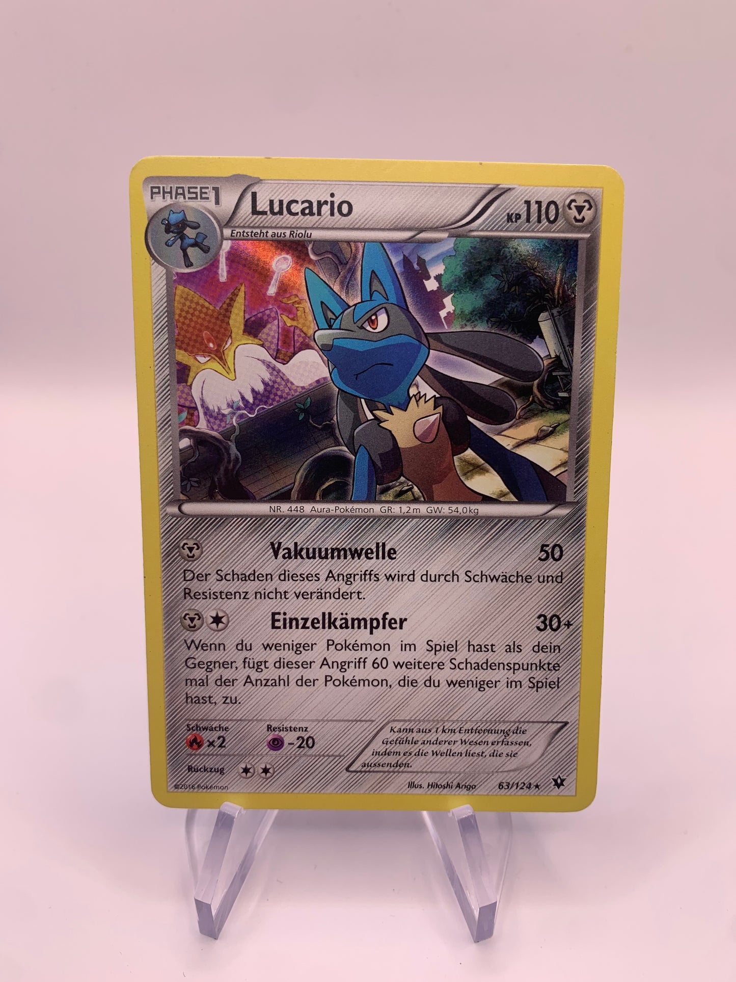 Pokemon Karte Holo Lucario 62/124 deutsch