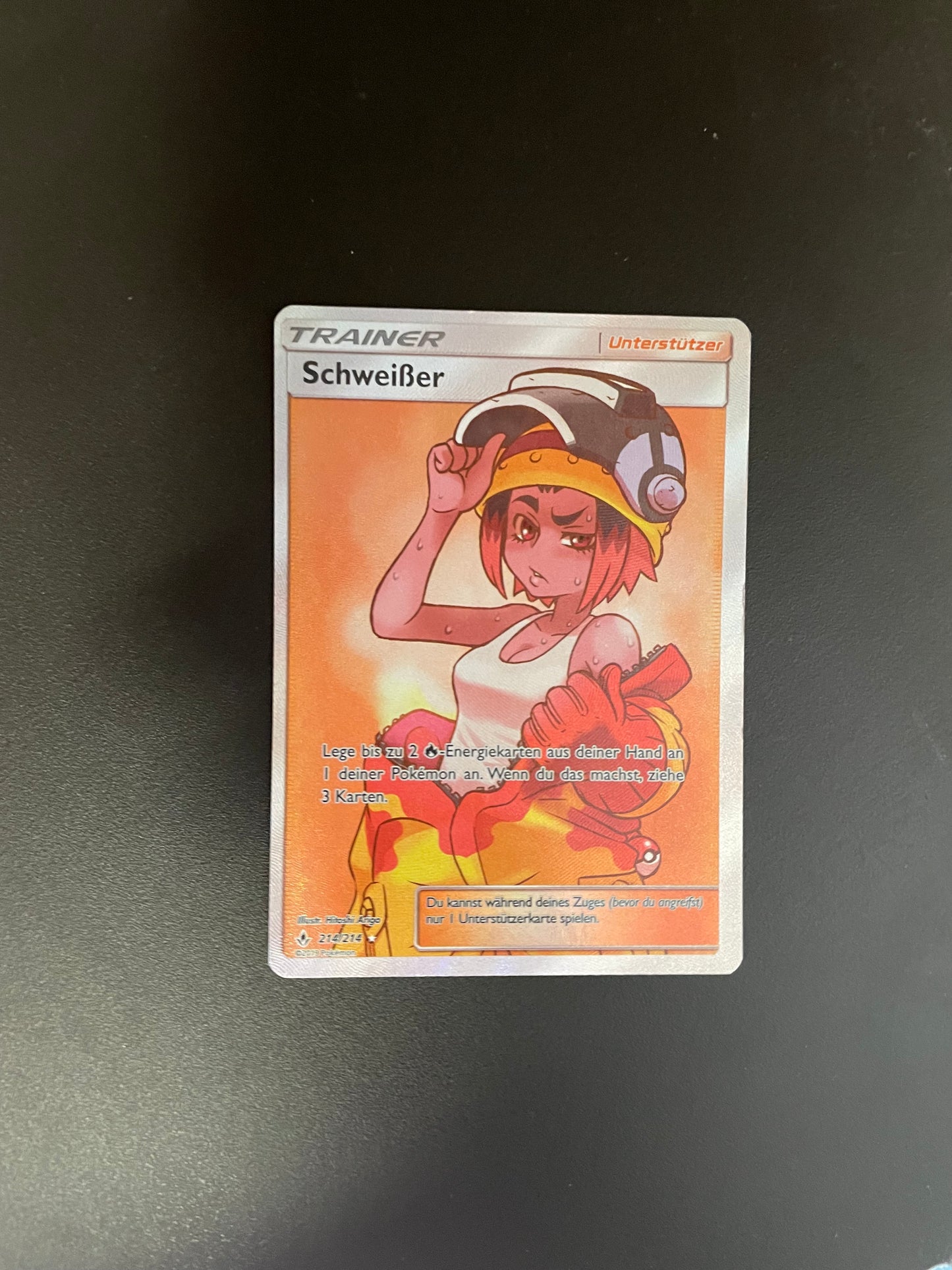 Pokemon Karte Trainer Schweißer 214/214 Deutsch