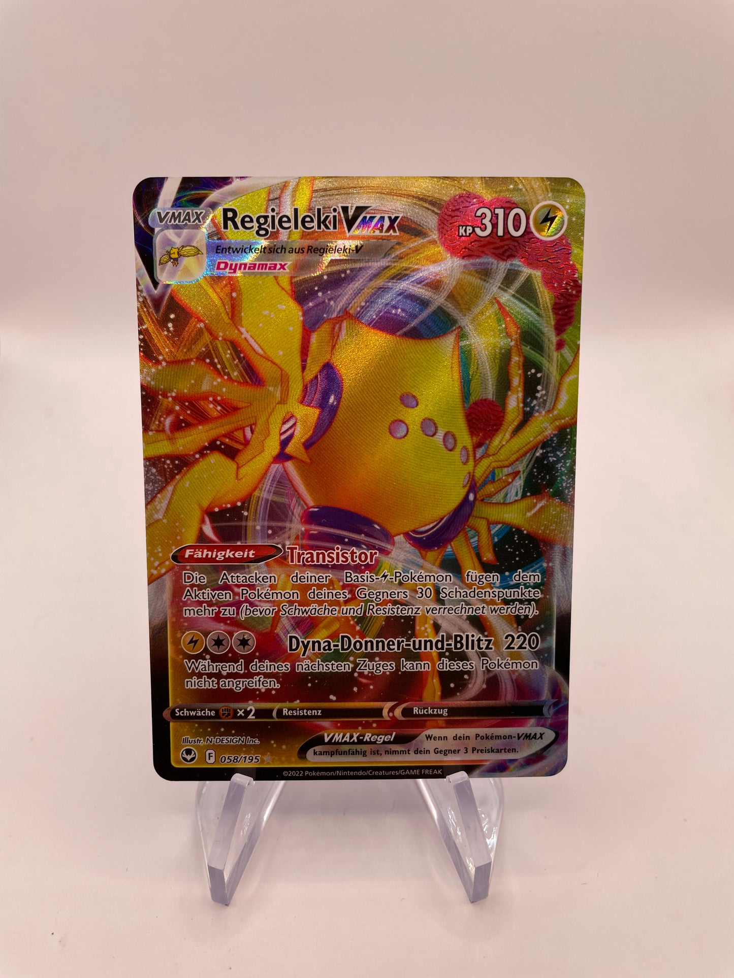 Pokemon Karte Vmax Regieleki 58/195 Deutsch