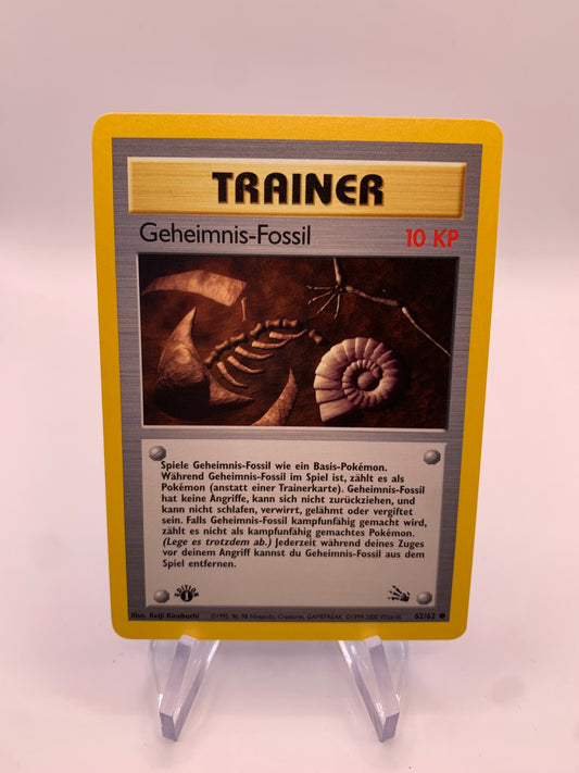 Pokemon Karte Fossil 1.Edition Trainer Geheimnis-Fossil 62/62 Deutsch