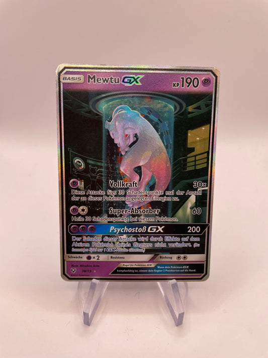 Pokemon Karte GX Mewtu 78/73 Deutsch