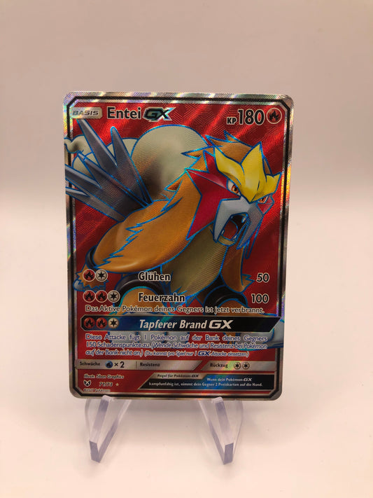 Pokemon Karte GX Fullart Entei 71/73 Deutsch