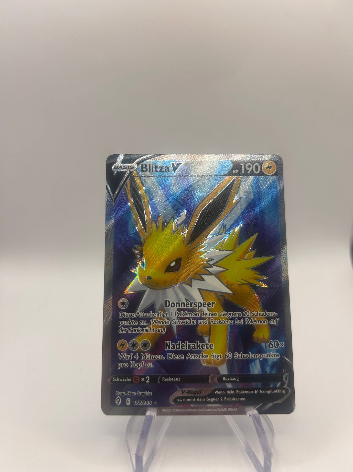Pokemon Karte V Fullart Blitza 177/203 Deutsch