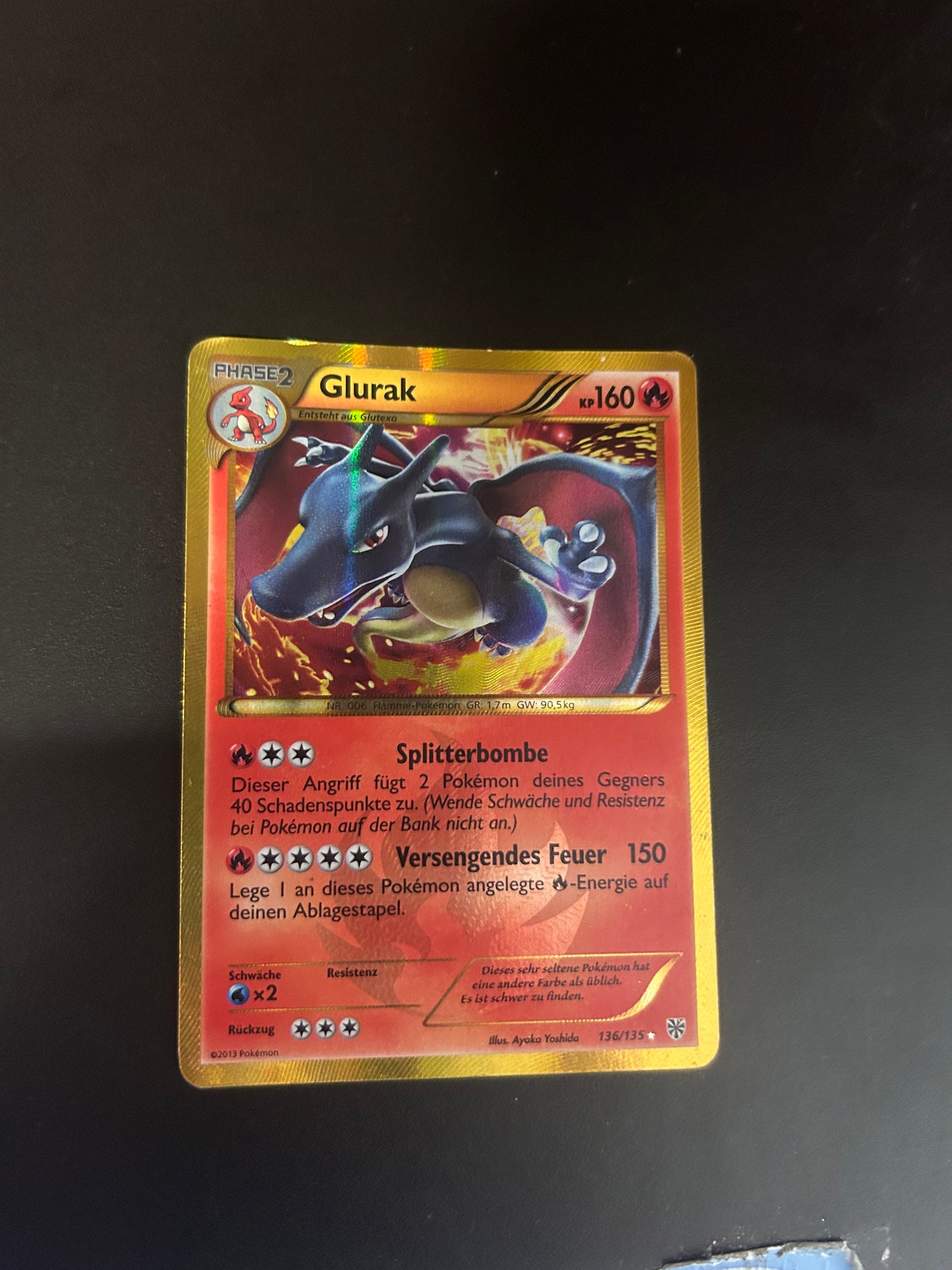 Pokemon Karte BW Shiny Glurak 136/135 Deutsch