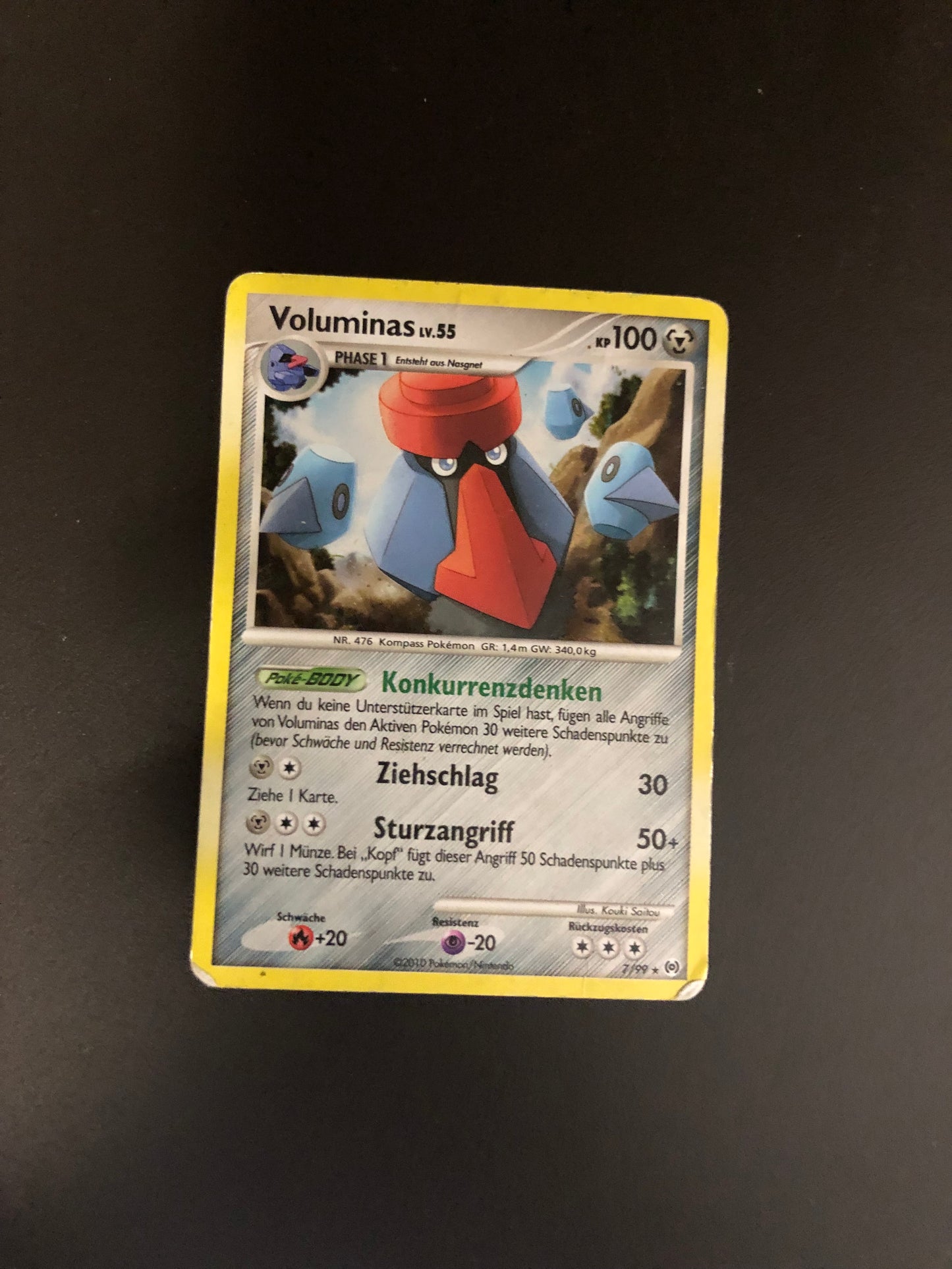 Pokemon Karte Holo Voluminas 7/99 Deutsch