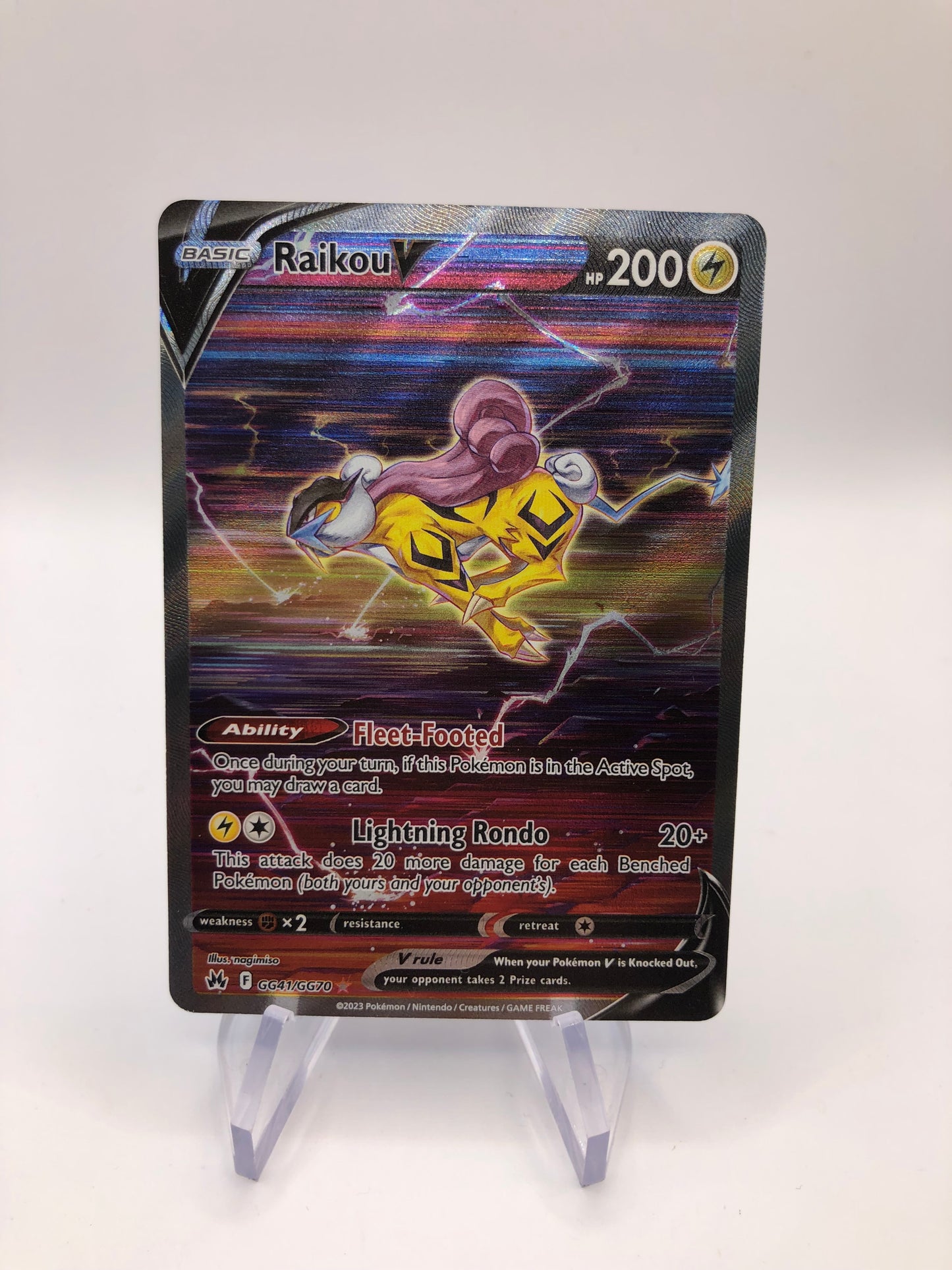 Pokemon Karte V Alt Art Raikou GG41/GG70 Englisch