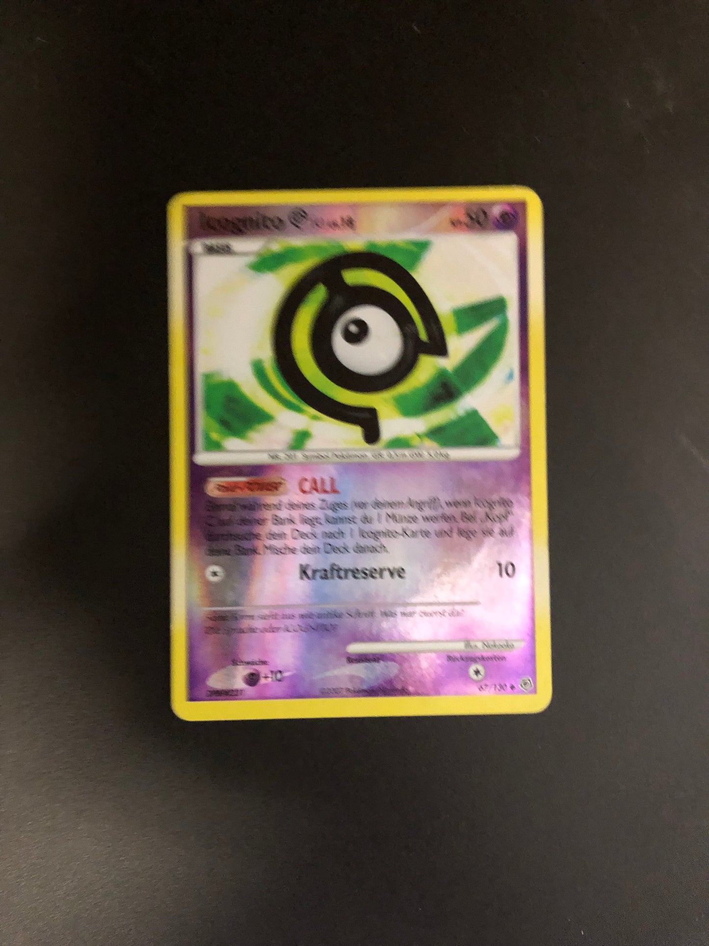 Pokemon Karte Revers Icognito 67/130 Deutsch