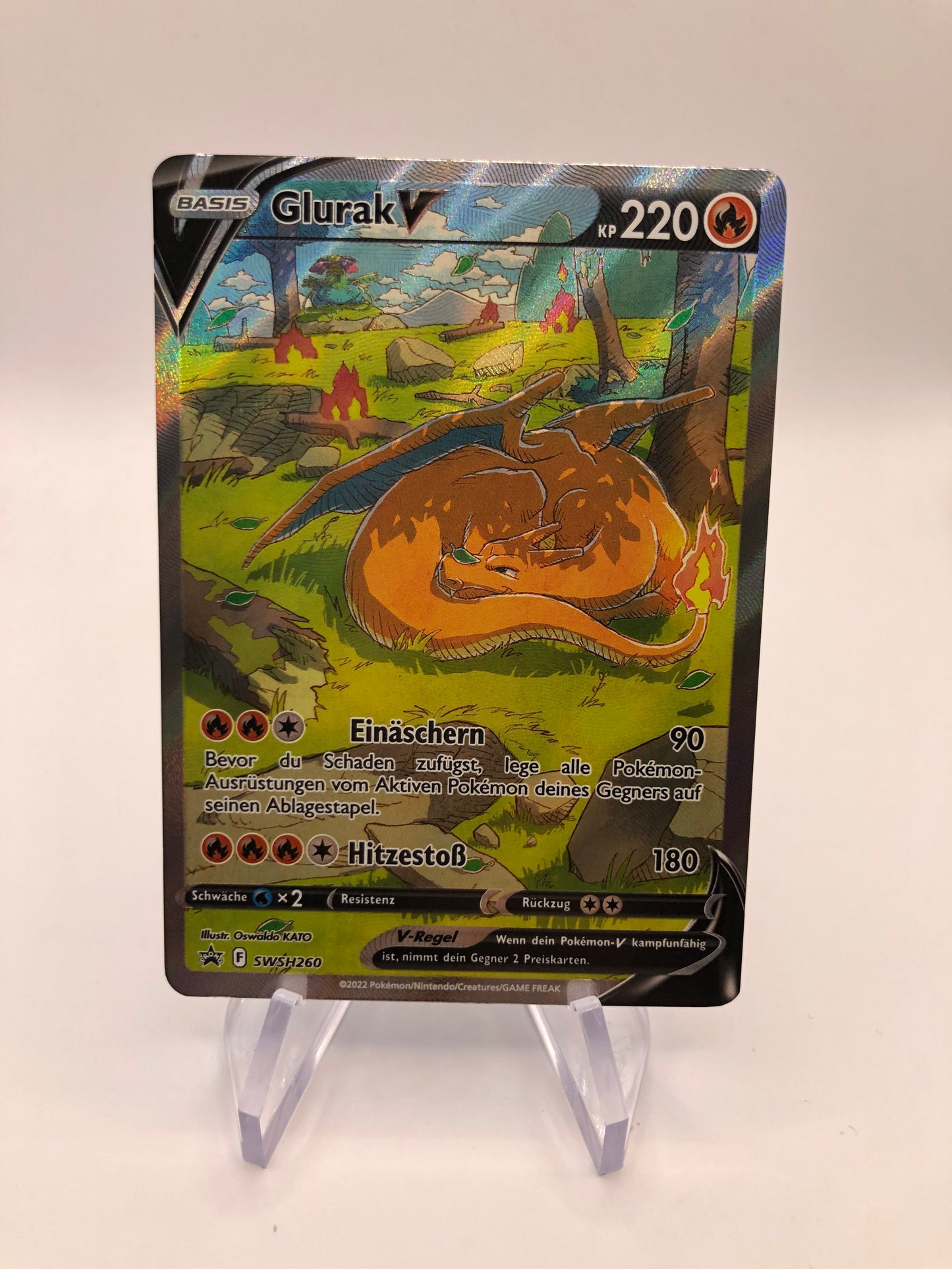 Pokemon Karte Promo V Fullart Glurak SWSH260 Deutsch
