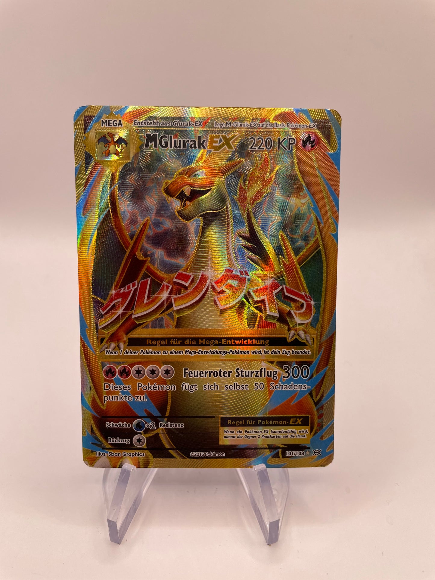 Pokemon Karte EX Mega Glurak 101/108 Deutsch