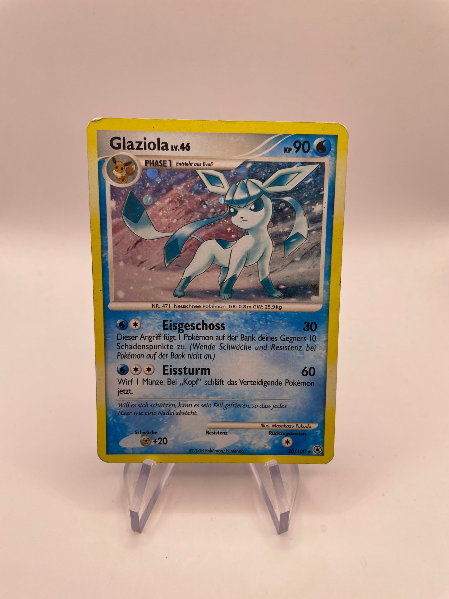 Pokemon Karte Holo Lv.46 Glaziola 20/100 Deutsch