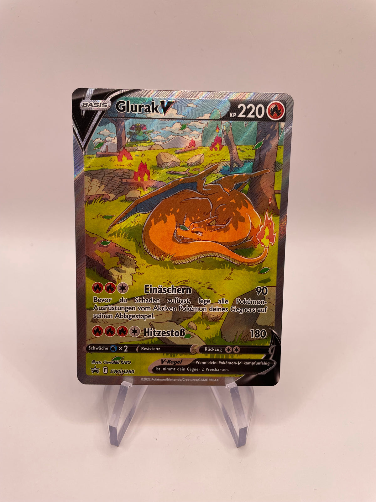 Pokemon Karte V Alt Art Promo Glurak SWSH260 Deutsch