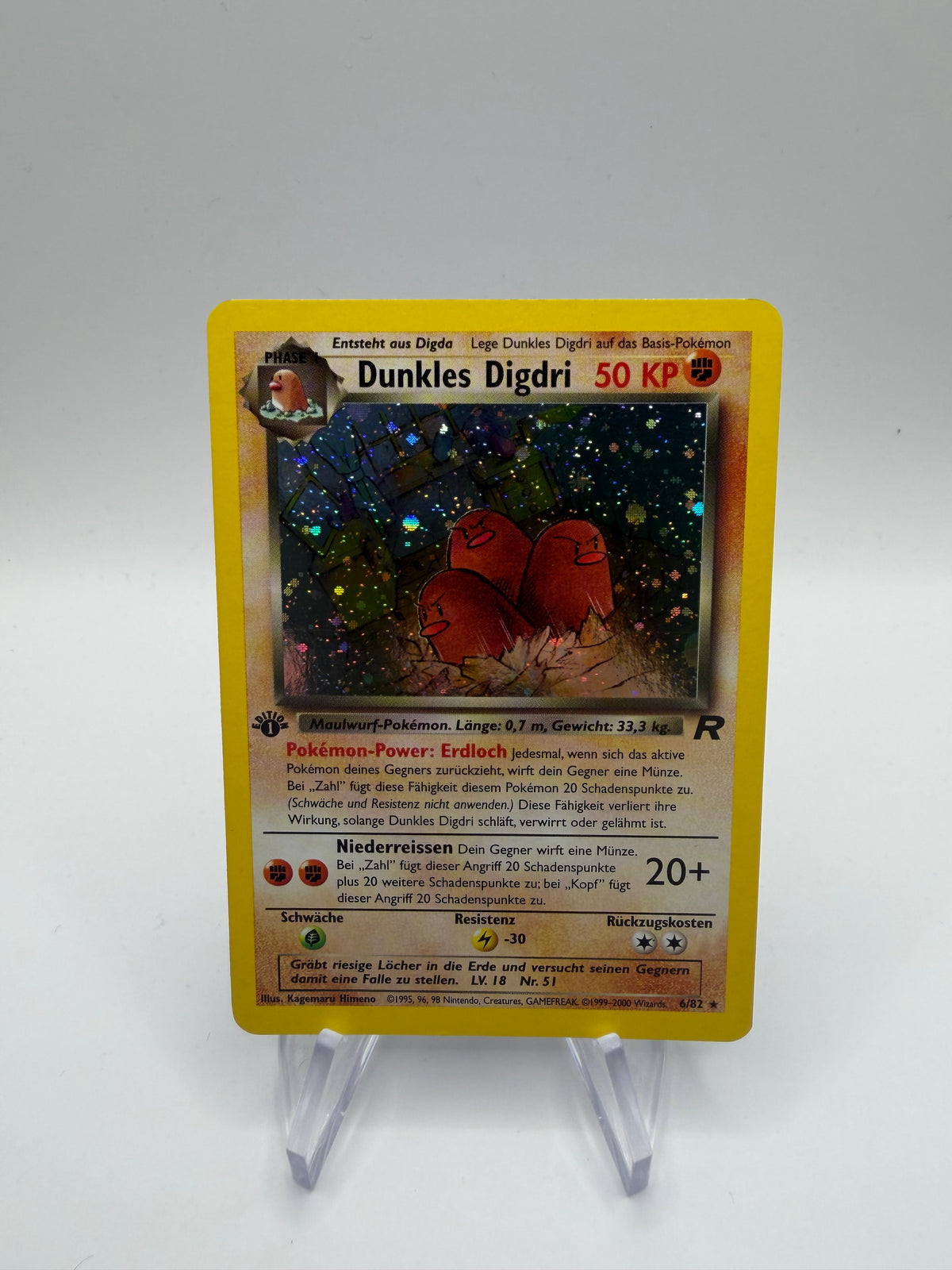 Pokemon Karte Holo 1 Edition Dunkles Digdri 6/82 Deutsch