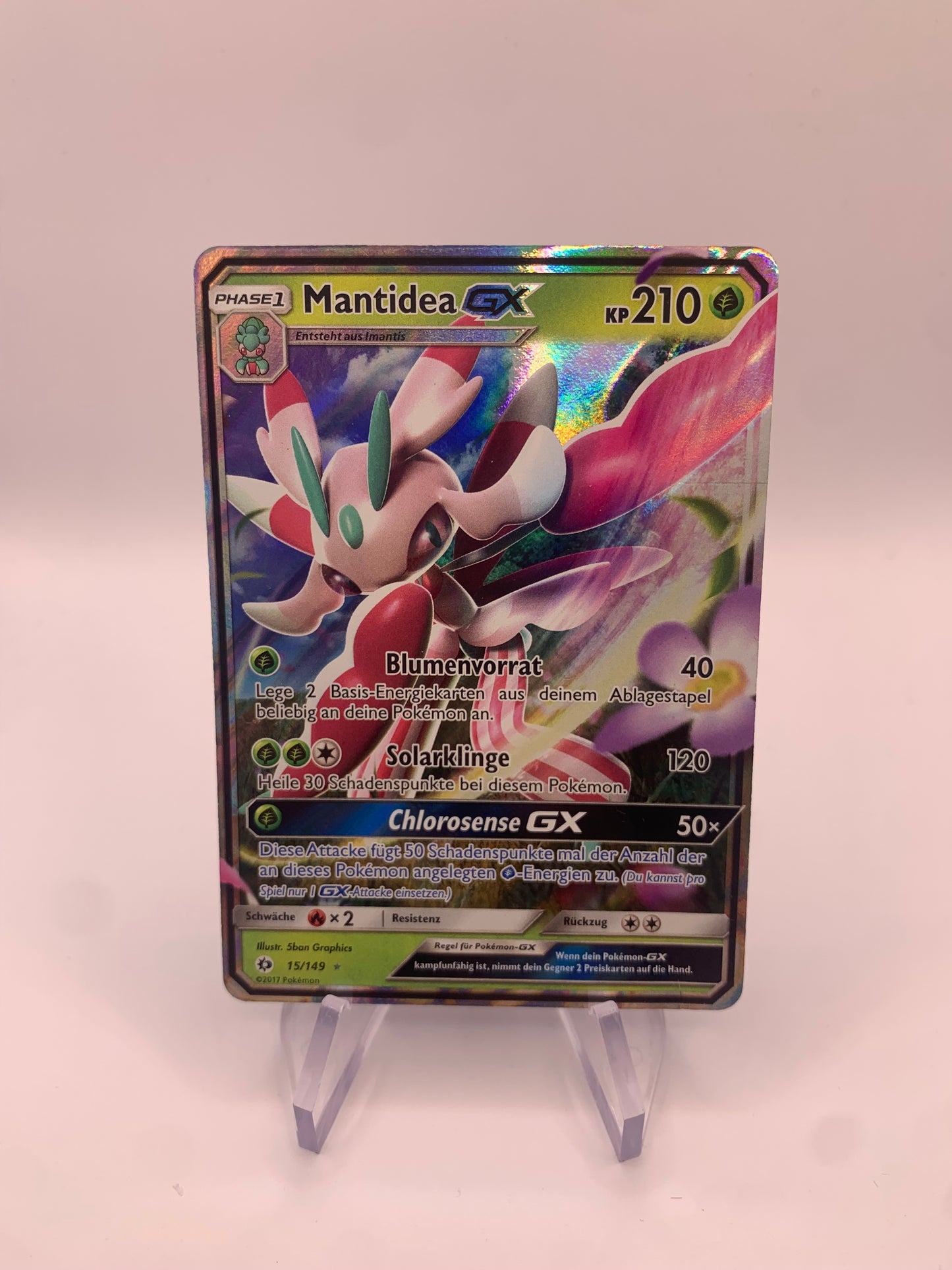 Pokemon Karte GX Mantidea 15/149 Deutsch