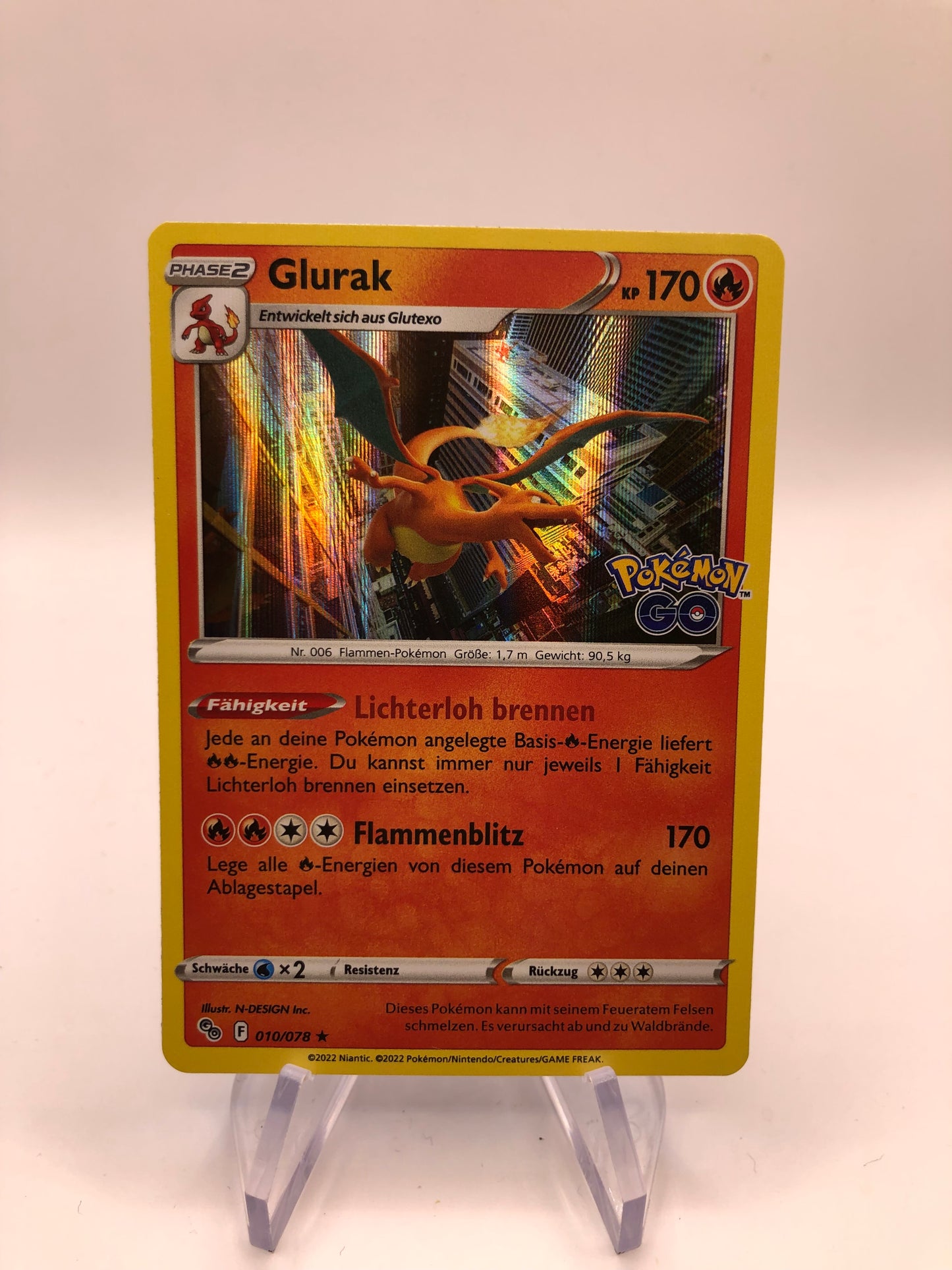 Pokemon Karte Holo Glurak 10/78 Deutsch