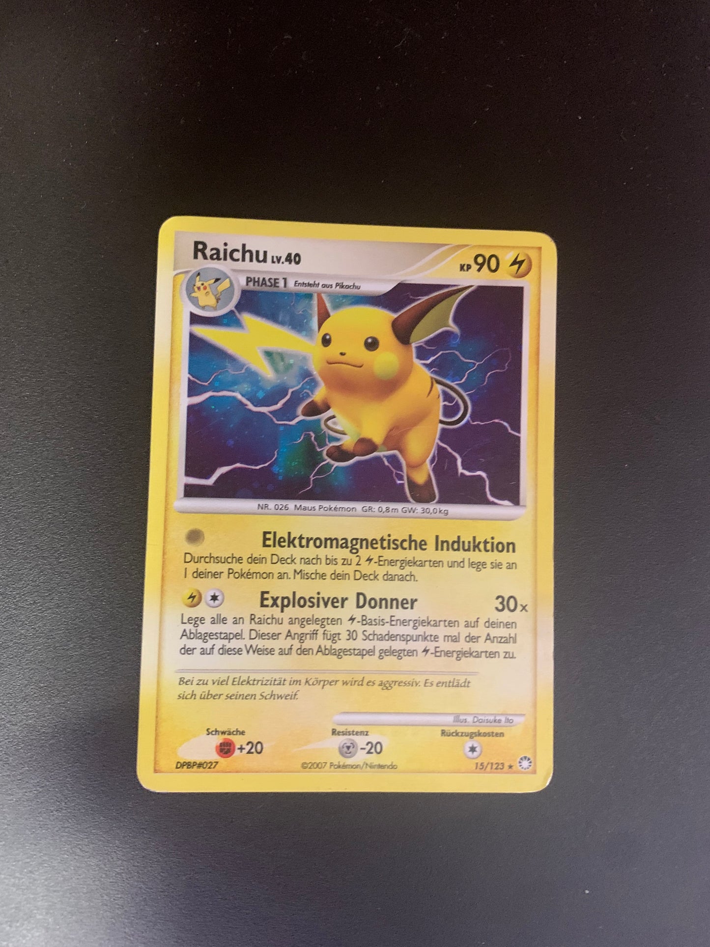 Pokemon Karte Holo Raichu 15/123 Deutsc